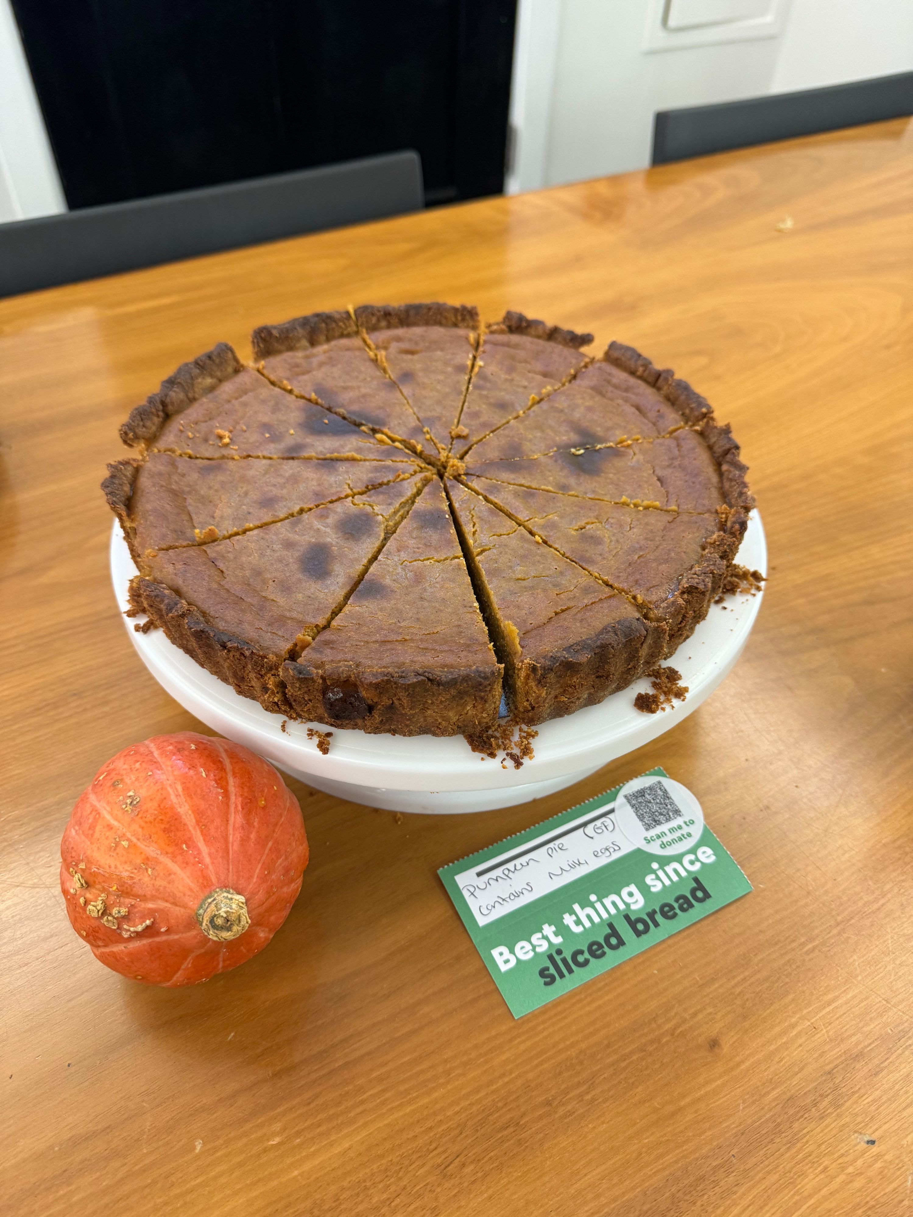 Pumpkin pie at the Macmillan cake sale